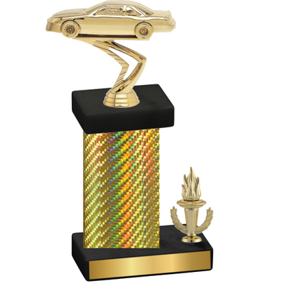 Accented Single Gold Carbon Fiber Victory Cars Trophy