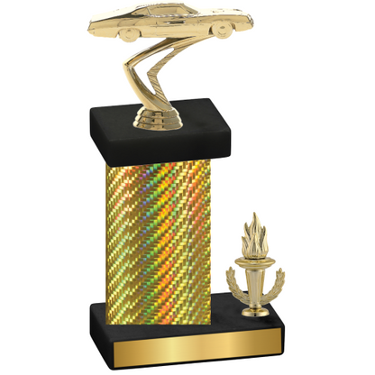 Accented Single Gold Carbon Fiber Victory Cars Trophy