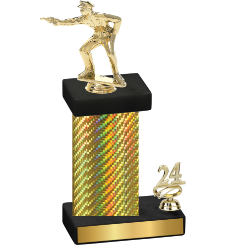 Accented Single Gold Carbon Fiber Year Shooter Trophy