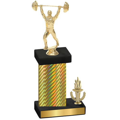 Accented Single Gold Carbon Fiber Victory Weights Trophy