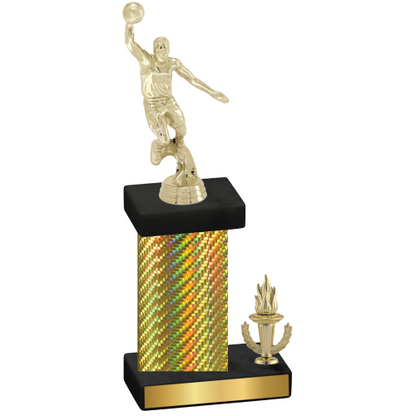 Accented Single Gold Carbon Fiber Victory Basketball Trophy