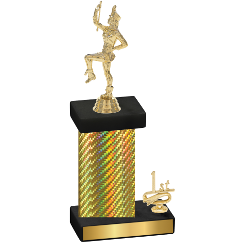 Accented Single Gold Carbon Fiber First Place Majorette Trophy