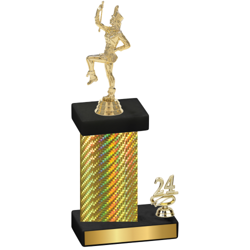 Accented Single Gold Carbon Fiber Year Majorette Trophy