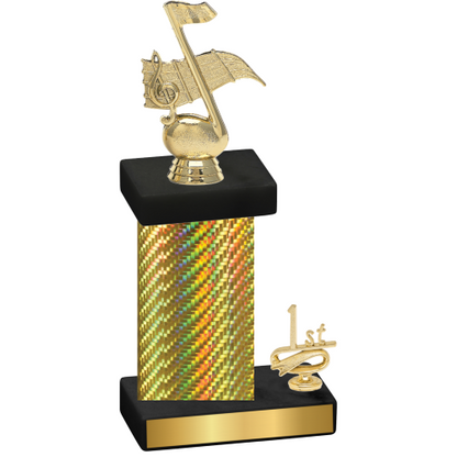 Accented Single Gold Carbon Fiber First Place Music Trophy