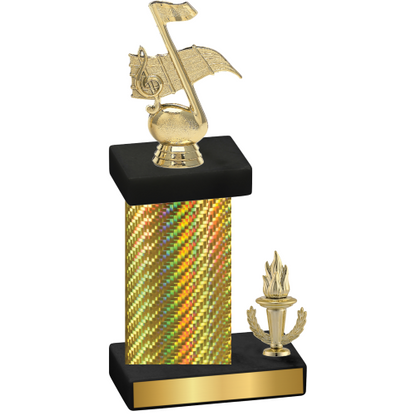 Accented Single Gold Carbon Fiber Victory Music Trophy