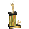 Accented Single Gold Carbon Fiber Second Place Golf Trophy