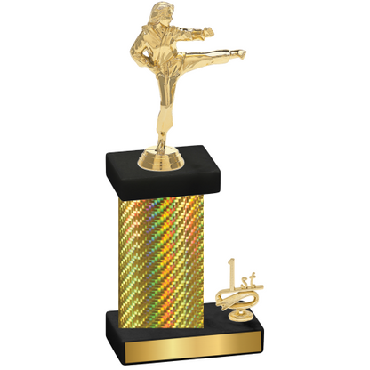 Accented Single Gold Carbon Fiber First Place Karate Trophy