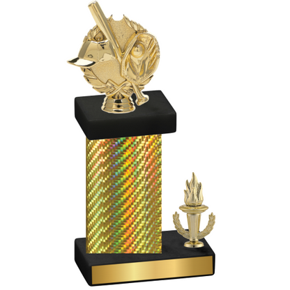 Accented Single Gold Carbon Fiber Victory Baseball Trophy