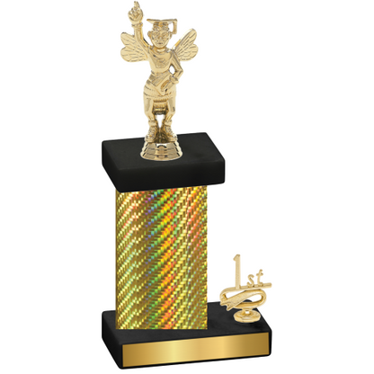 Accented Single Gold Carbon Fiber First Place Academics Trophy