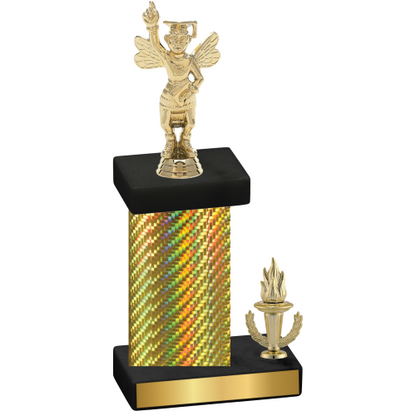 Accented Single Gold Carbon Fiber Victory Academics Trophy