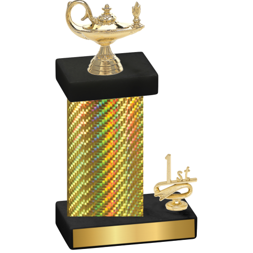 Accented Single Gold Carbon Fiber First Place Academics Trophy