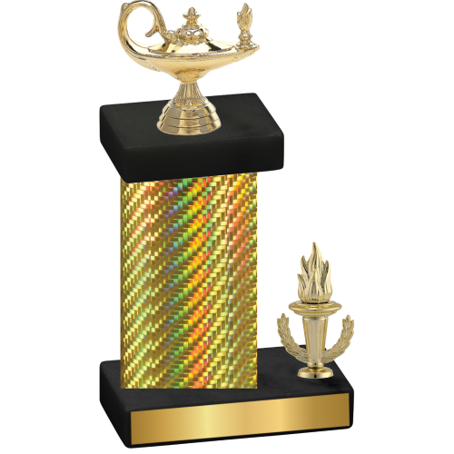 Accented Single Gold Carbon Fiber Victory Academics Trophy