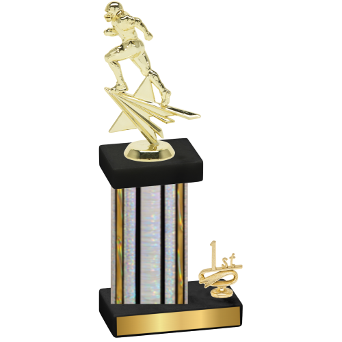 Accented Single Silver Glacier First Place Football Trophy