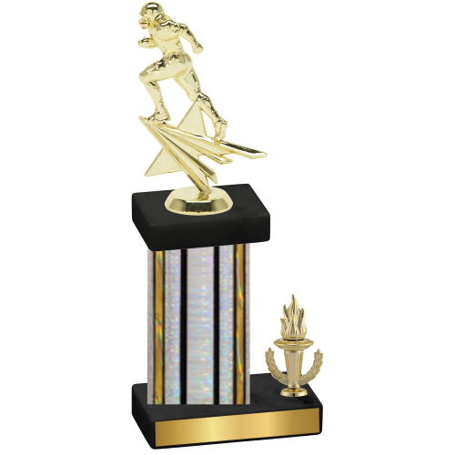 Accented Single Silver Glacier Victory Football Trophy