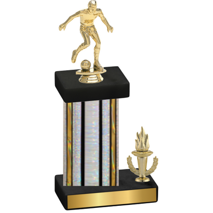 Accented Single Silver Glacier Victory Soccer Trophy