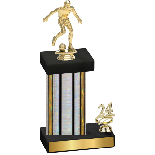 Accented Single Silver Glacier Year Soccer Trophy
