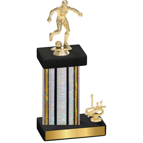 Accented Single Silver Glacier First Place Soccer Trophy