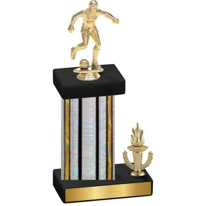 Accented Single Silver Glacier Victory Soccer Trophy