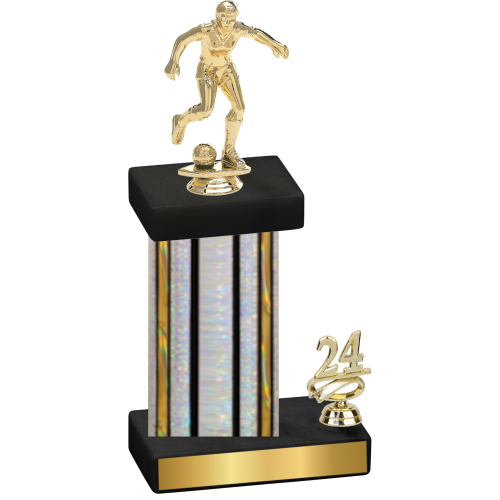 Accented Single Silver Glacier Year Soccer Trophy