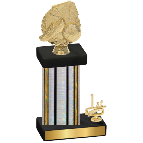 Accented Single Silver Glacier First Place Soccer Trophy