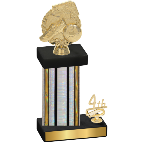 Accented Single Silver Glacier Fourth Place Soccer Trophy