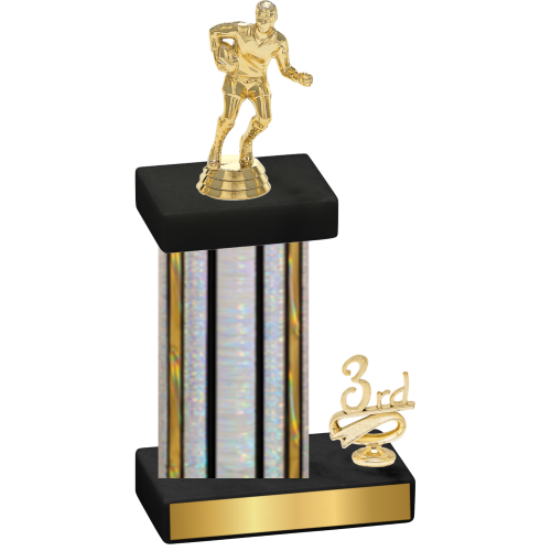 Accented Single Silver Glacier Third Place Rugby Trophy