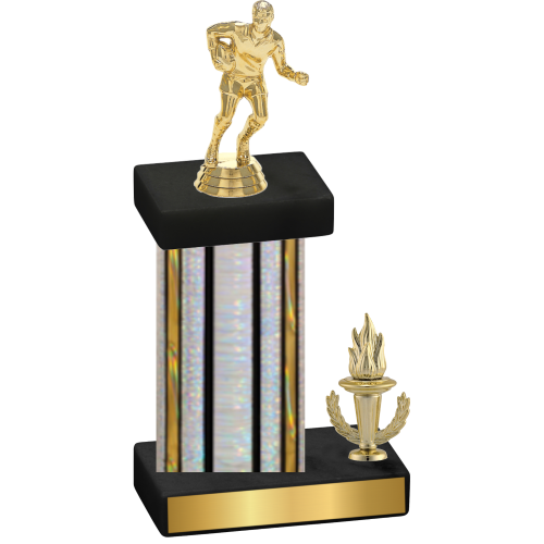 Accented Single Silver Glacier Victory Rugby Trophy