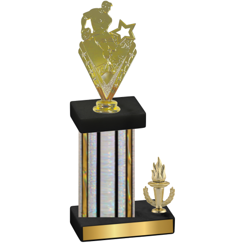 Accented Single Silver Glacier Victory Rugby Trophy