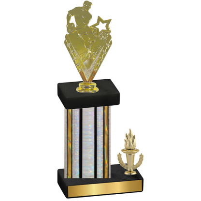 Accented Single Silver Glacier Victory Rugby Trophy