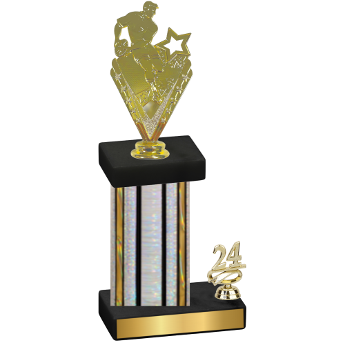 Accented Single Silver Glacier Year Rugby Trophy
