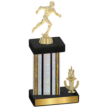 Accented Single Silver Glacier Victory Running Trophy