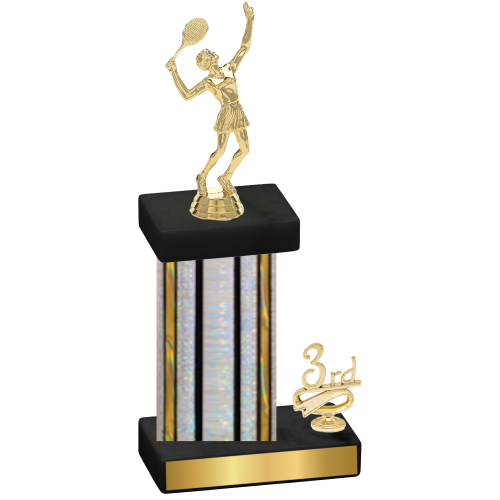 Accented Single Silver Glacier Third Place Tennis Trophy