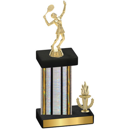 Accented Single Silver Glacier Victory Tennis Trophy