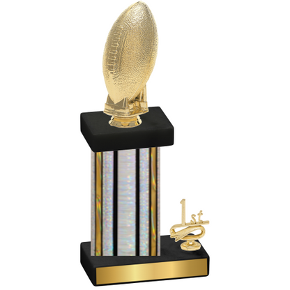 Accented Single Silver Glacier First Place Football Trophy