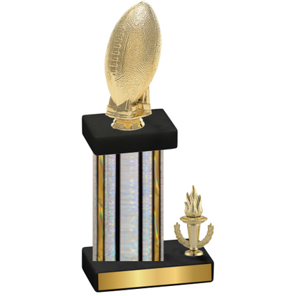 Accented Single Silver Glacier Victory Football Trophy