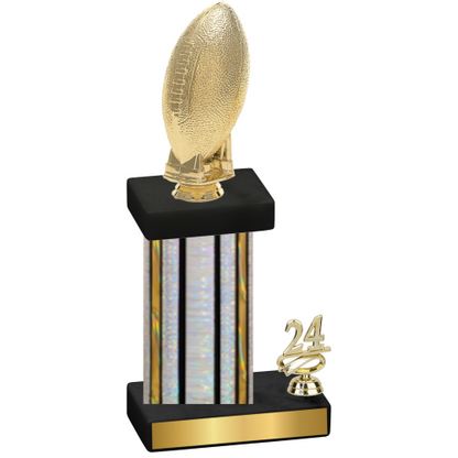 Accented Single Silver Glacier Year Football Trophy