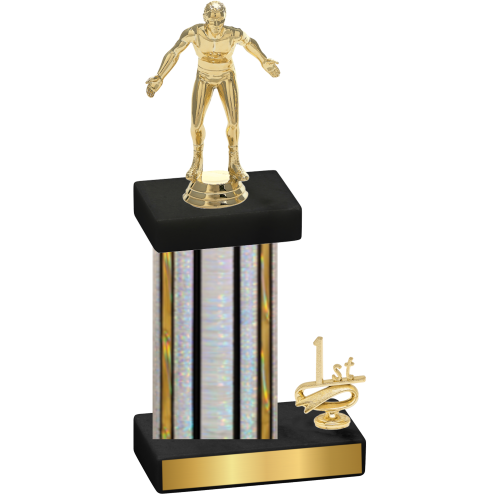 Accented Single Silver Glacier First Place Wrestling Trophy