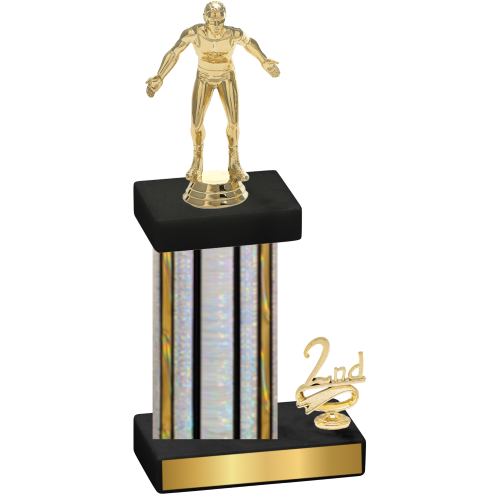 Accented Single Silver Glacier Second Place Wrestling Trophy