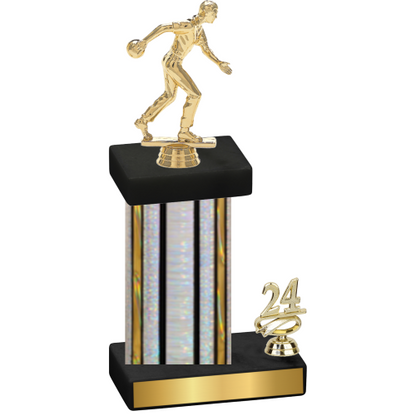 Accented Single Silver Glacier Year Bowling Trophy