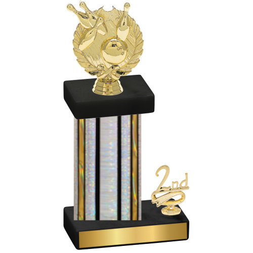 Accented Single Silver Glacier Second Place Bowling Trophy