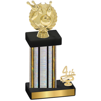 Accented Single Silver Glacier Fourth Place Bowling Trophy