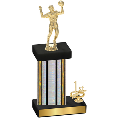 Accented Single Silver Glacier First Place Volleyball Trophy