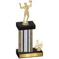 Accented Single Silver Glacier Third Place Volleyball Trophy