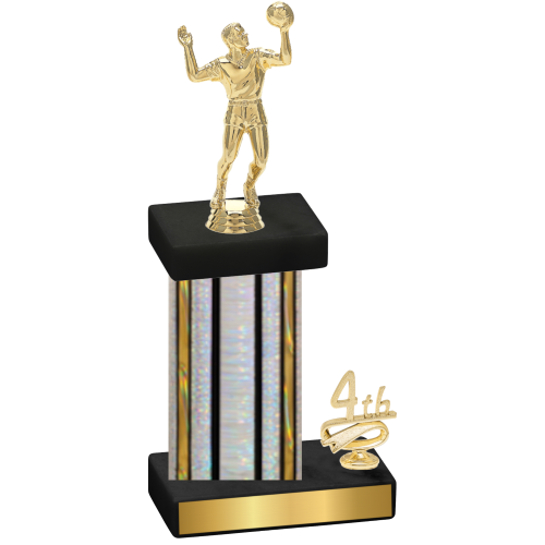 Accented Single Silver Glacier Fourth Place Volleyball Trophy