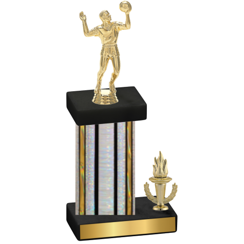 Accented Single Silver Glacier Victory Volleyball Trophy