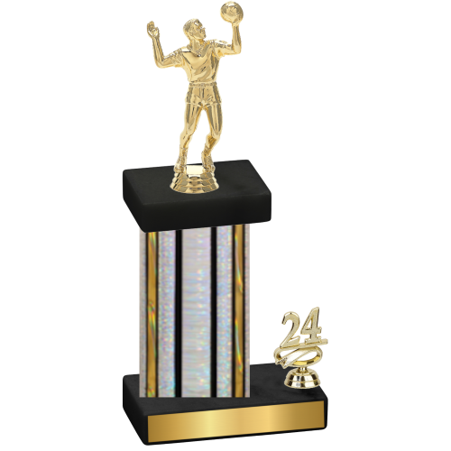 Accented Single Silver Glacier Year Volleyball Trophy