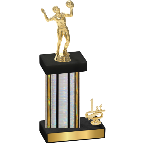 Accented Single Silver Glacier First Place Volleyball Trophy