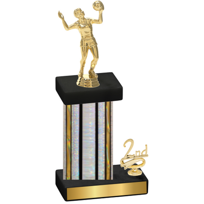 Accented Single Silver Glacier Second Place Volleyball Trophy
