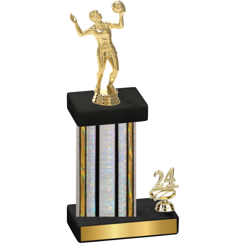 Accented Single Silver Glacier Year Volleyball Trophy