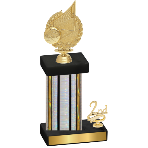 Accented Single Silver Glacier Second Place Volleyball Trophy